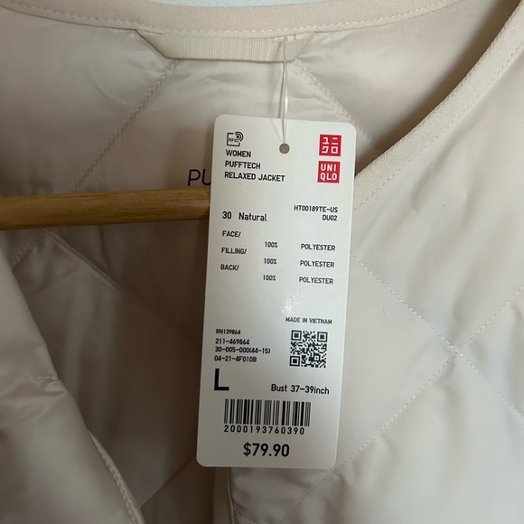 Uniqlo Women's Beige Quilted Puffer Jacket - Picture 3 of 7
